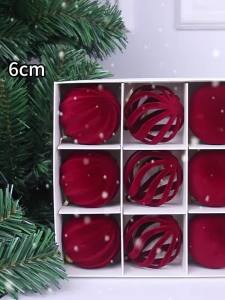 Velvet Christmas Balls For Tree Decorations Holiday Hanging Balls Xmas Tree Ornaments Party Decor