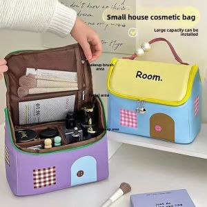 Large Capacity Portable Cute Makeup Bag for Girls Pouch Skincare Storage Bag Handheld Travel Wash Bag Organizer