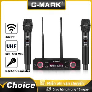 Micro Hát Karaoke UHF Chuyên Nghiệp G-MARK EW100FIX Mic Cầm Tay Với Tần Số Cố Định Cho Tiệc Gia Đình Tiệc Cưới Phạm Vi 50M