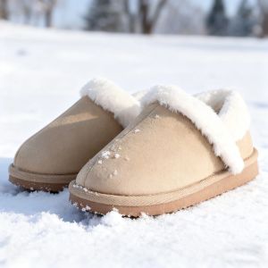 TRACYY Winter Slippers For Women Indoor Memory Foam Plush Fluffy Anti-Slip Snow Boots Lady Comfortable Soft Casual Cotton Shoes