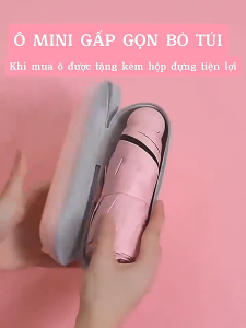 Ô che mưa gấp gọn mini dù mini bỏ túi ô dù che nắng mưa siêu nhẹ chống tia UV UPF50+ kèm hộp đựng sang trọng