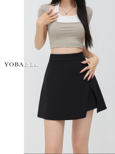Black High Waist Suit Short Skirt Pants Women Summer plus Size Pear Body Shape Half Skirt A-Line Style Korean Version Commute