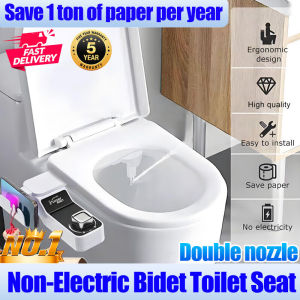 Bidet Elektrik OB TECH Electric Bidet Toilet Seat Attachment Ultra Thin with Dual Nozzle Sprayer - Rear & Feminine Wash - Fresh Water Spray