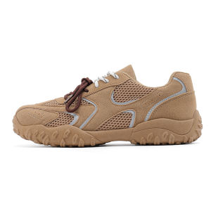 Outdoor Climbing Shoes Mens Wear-Resistant Hiking Shoes Hong Kong Style Trendy Versatile Breathable Mesh Casual Sports Thick Bottom Dad Shoes