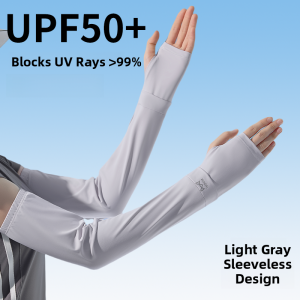 miiow | Cat Lady Summer Sun Protection Gloves Ice Sleeve Ladies Outdoor Cycling UV Protection Cool Feeling Silk Sleeve Covers Sunscreen Black