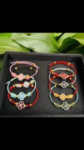 vòng tay cỏ 4 lá thạch anh tóc đỏ tự nhiên vip bọc bạc mix đồng điếu đá thạch anh tóc đỏ vip vòng tay đá phong thủy hợp mệnh thổ mệnh hỏa trang sức thiết kế đủ hóa đơn thẻ bảo hành