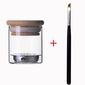 ชุดแปรงแต่งเล็บ 2 ชิ้น/ชุด พร้อมถ้วยล้างแปรง สแตนเลสสตีล พร้อมตาข่ายกรอง ขวดใส่แปรงล้างง่าย ทำความสะอาดง่าย สำหรับผงกลิตเตอร์และอะคริลิค