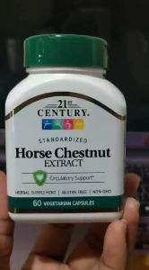 21st Century Horse Chestnut Extract Standardized 60 Vegetarian Capsules Inflammation Hemorrhoids Leg Veins