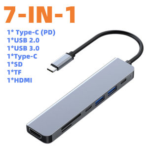 USB C Hub 8In1 7in1 Type C To 4K HDMI- Compatible Adapter with RJ45 SD/TF Card Reader PD Fast Charge for MacBook Notebook Laptop