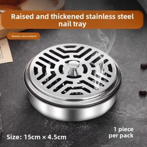 MONLEYTA | Stainless Steel Mosquito Coil Tray Holder Safe With Cover Fireproof and Heat Resistant Home Use Mosquito Coil Burner Support Frame