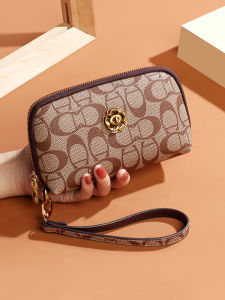 Large Capacity Wallet Womens Handheld Bag Practical Mom Style Mobile Phone Bag Coin Purse Silver Color Long Wallet PVC Material