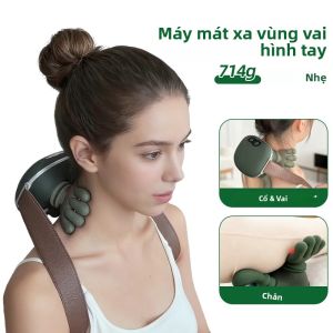 Máy Mát Xa Cổ Và Vai Không Dây Bằng Điện Kiểu Dáng Ngón Tay Sinh Học Chất Liệu Da PU Giúp Thư Giãn Cơ Chuyên Dụng Cho Vùng Thang.
