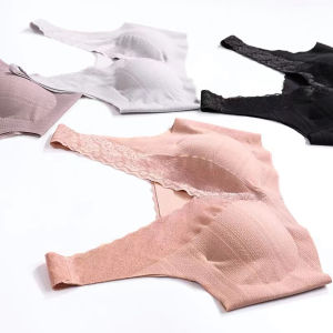 Laceless Sports Bra Womens Small Chest Gathered No Side Breast Vest Style No Steel Ring Thin Summer Bra Nylon Spandex Blend