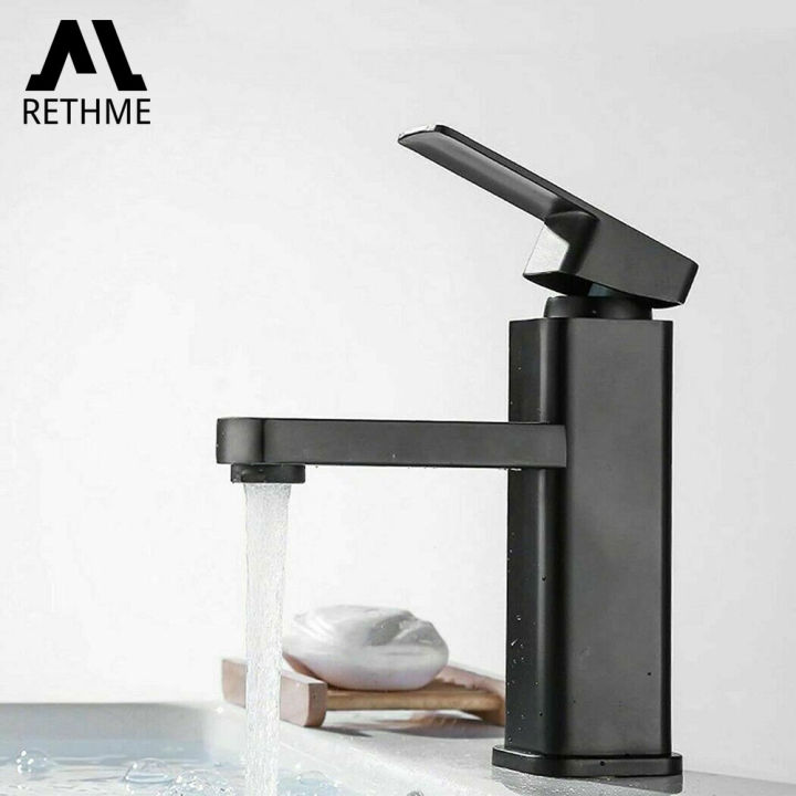 Black/Chrome Bathroom Faucets Hot and Cold Mixer Faucets Vanity