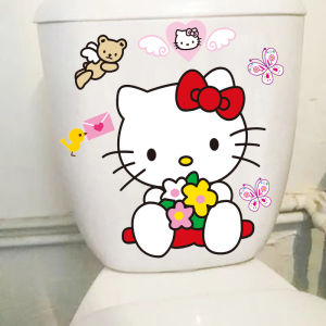 Cartoon Cute Bathroom Waterproof Toilet Lid Sticker Creative Statement Cat Bathroom Toilet Bowl Decorative Stickers