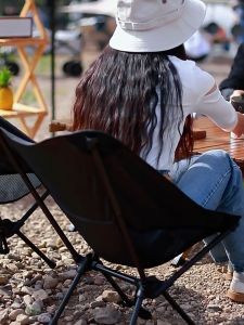 OKASUMI Outdoor Household Oxford Cloth Steel Frame Space Chair Camping Fishing Folding Chair Is Sturdy Portable