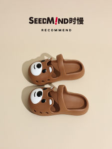 รองเท้าแตะแบบสวมหัวสำหรับใส่ในบ้านและกลางแจ้งสำหรับผู้หญิงในช่วงฤดูร้อน สไตล์น่ารักของหมี รองเท้าสำหรับทำงานแบบสวมข้างเดียว เหมาะกับการใช้งานในออฟฟิศ