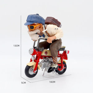 Bandai | 13CM Dragon Ball Z Motorcycle Statue Son Goku Master Roshi PVC Figure Kame Sennin Collectible Desktop Ornament Model Decor Gift