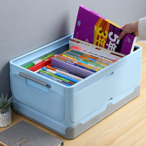 Foldable Plastic Transparent Storage Box Book Organizer Household Essential Student Desk Drawer Bedroom Closet Neatness Tool