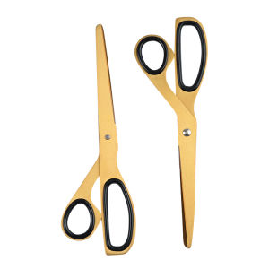 Golden Scissors Dissymmetry Handle Graceful Sharp Stainless SteelOffice Household StationeryPaper-Cut Pruning Sewing ZS-119