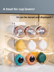FURENJILI | Multi-Layer Transparent Cup Organizer with Dust Protection for Home Use