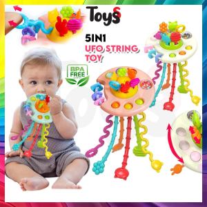 🔥Toyss Baby Toys Duck Pull String Toy Mainan Baby 6 Bulan Mainan Baby Montessori Sensory Toys for Kids Baby Rattle 抽抽乐