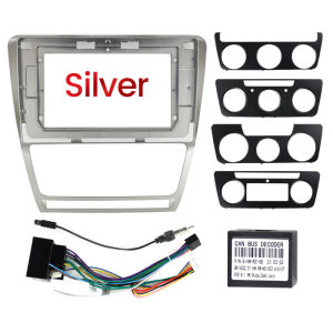 MEKEDE 10 Inch Panel Frame Car Radio Adapter Including Wiring Harness CANBUS for Skoda Octavia 2008-2013 Silver