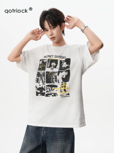 QOTRIOCK | Vintage Tie Dye Portrait Print Short Sleeve T-Shirt