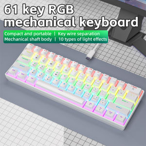 NexusClick 61 Keys Mechanical Gaming Keyboard Wired Type‑C Detachable RGB ABS Keycaps Portable Mini E‑sports Keyboard For Office