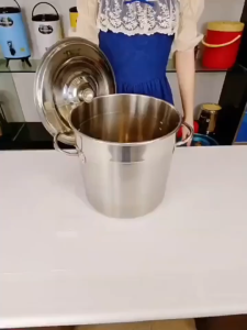 Multipurpose Soup Pot 304 Stainless Steel Pot Household Bucket with Lid for Home Kitchen Storag