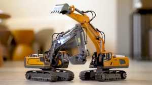 Playpark Remote Control Excavator Rechargable Bulldozer Engineering With Light Music Toys