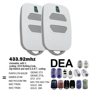 2X DEA GTI2M GTI4M 433MHz Remote Control For GT2 GT4 GTI2N GTI4N MIO TR2 TR4 Garage Door Openner Command Rolling Code 433.92MHz