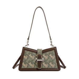 Genuine Leather Old Flower Underarm Bag Crossbody and Shoulder Use