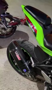 knalpot zx25r fullsystem 2 model TRITON type NEURO ujung carbon Black series