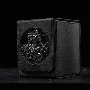 Metal Relief Leather Card Box for Magic the Gathering Pokemon Yu-Gi-Oh Card Storage Organizer Game Night Essential