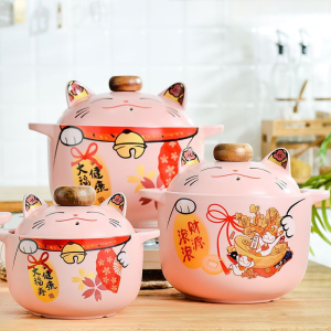 WE 3536 =  招财猫砂锅 Lucky Cat Sand Pot ☞ 3.6L #Ceramic pot