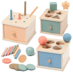 Wooden Color Shape Sorting Toys Drawer Box Busy Board Matching Game Fine Motor Sensory Toys Montessori Learning For Baby Gifts