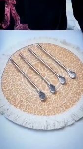 Removable clean Stainless Steel Filter Straw Spoon Long Handle Straw Stirring Tea Filter Tools straw spoon
