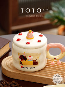 Cute Cartoon Ceramic Mugs for Women Butterfly Powder JOJOS L PD High Aesthetic Value Home Use Coffee Mugs 320ml Capacity