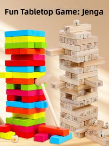Jenga-Style Balancing Wooden Block Game