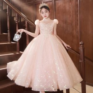 Luxury Childrens Dress for Parties and Performances Pink