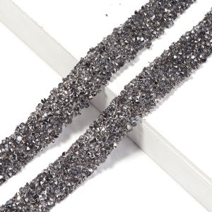 2 Yards 12mm Glitter Rhinestone Chain Tape Trim Resin Crystal Clothing Decoration DIY Belt Garment Strass Hotfix Applique Craft