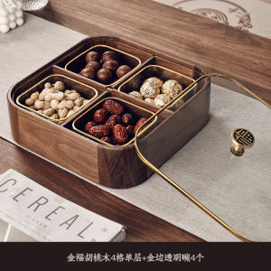 FZY Wooden Dry Fruit Box Living Room Coffee Table Nuts Candy Storage Tray Home Snacks Display Plate Traditional Chinese Style