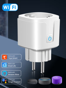Tuya WiFi Smart Plug 16A EU Smart Socket With Power Monitoring Timing Smart Life APP Voice Control Works with Alexa Google Home