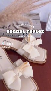 Sandal Fashion Murah Wanita Terbaru Sandal Teplek Karet Round Toe Selop Casual pitta Import