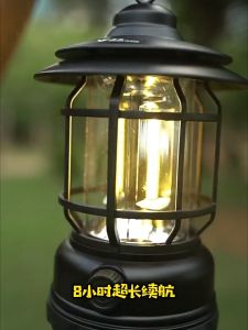 Retro LED Lantern Portable Camping Tent Light Rechargeable Hanging Camping Light Outdoor Camping Light Portable