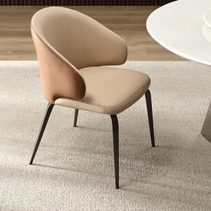 Italian Style Minimalist Dining Chair Household Fancy Light Luxury and Simplicity Internet Celebrity Western Restaurant Cat Scratching Belt Armrest Kang Dining Chair