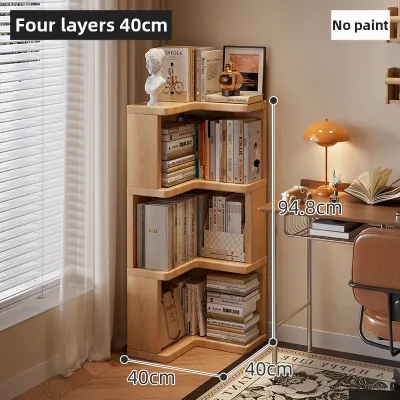 ZHUSHANXIA | Childrens Corner Solid Wood Bookcase Space-saving Corner Cabinet