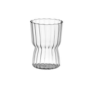 B.F. Striped Drinking Glass Cup Transparent Drinkware For Juice Coffee