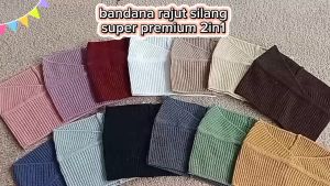 Bandana Rajut Premium Silang 2 in 1 & Ciput Rajut Premium dalaman Jilbab Inner Hijab Super Premium